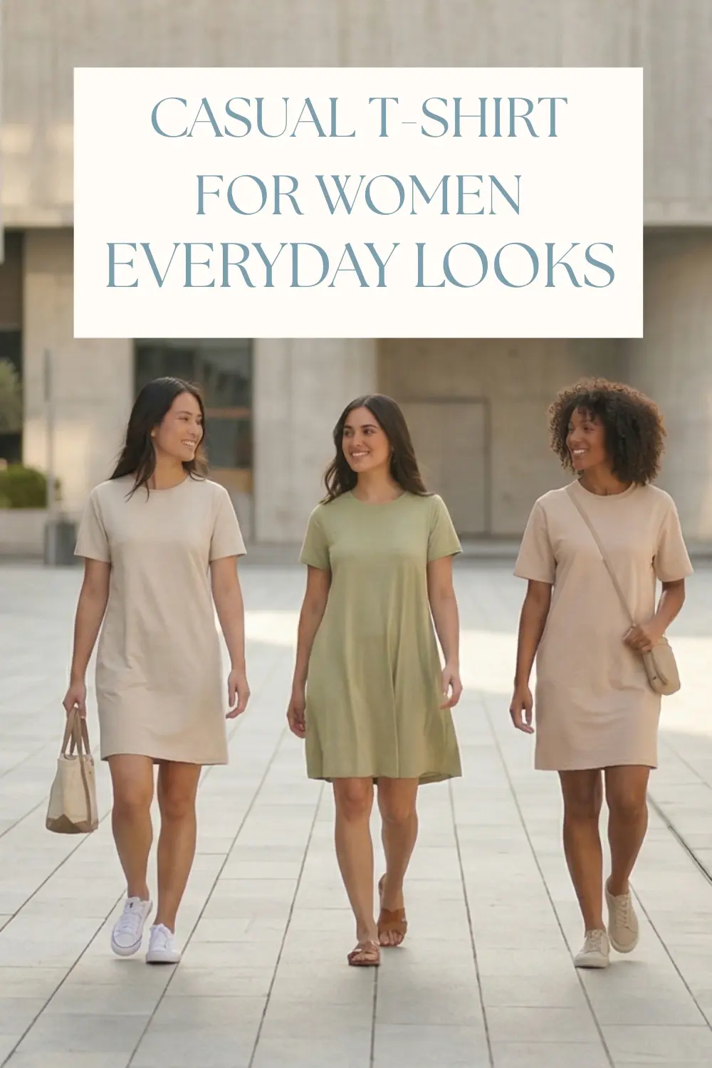 Short casual t-shirt dresses for women styled for everyday summer looks