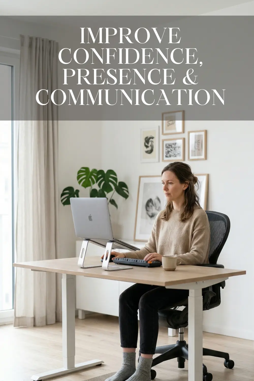 Two professionals using open body language during conversation.