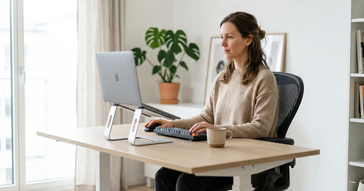 Two professionals using open body language during conversation.