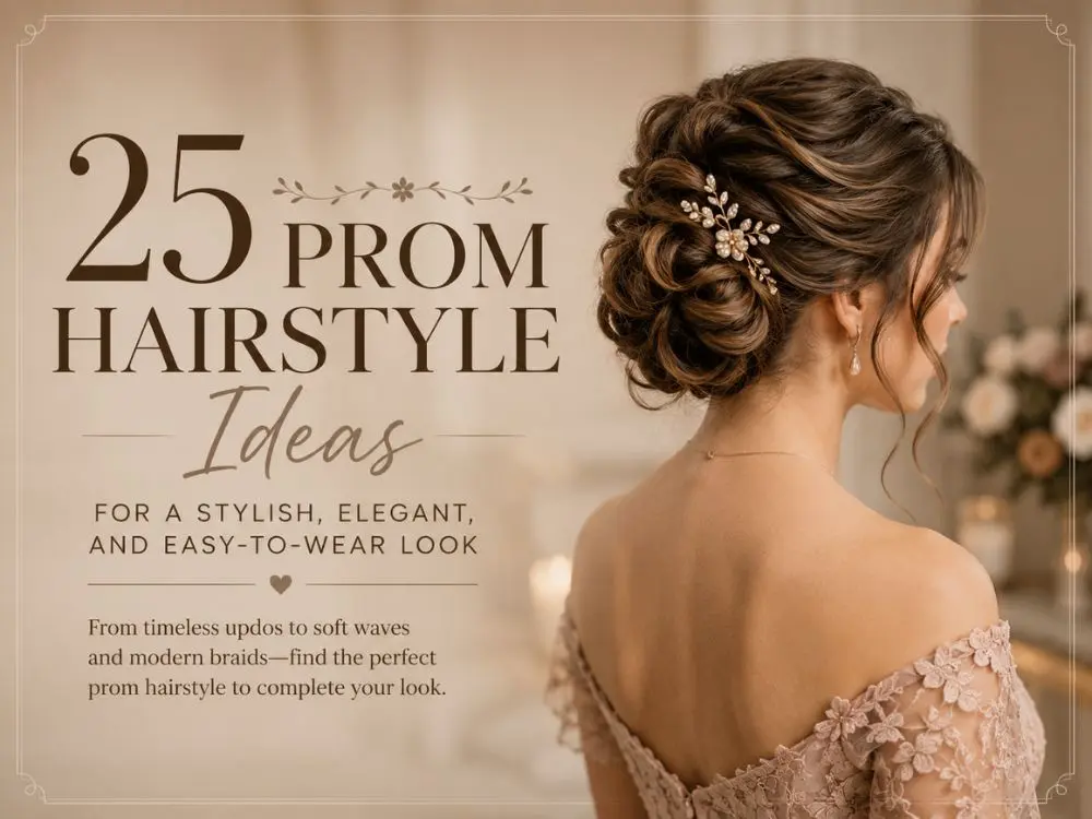 prom-hairstyle-ideas-stylish-elegant-easy-to-wear-look-featured.webp Collage featuring elegant prom hairstyle ideas including sleek buns, braided updos, soft waves, ponytails, and romantic curls for inspiration.