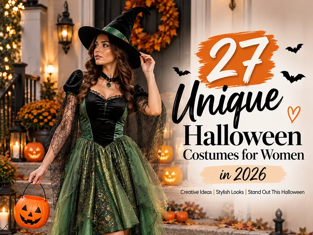 27 unique Halloween costumes for women in 2026 featuring creative vintage, royal, retro, and futuristic costume ideas for a stylish Halloween.
